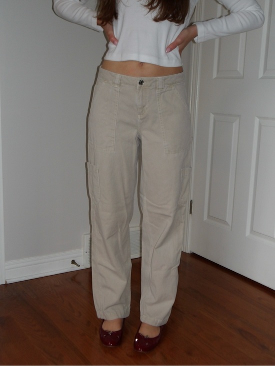 Garage Denim - Garage Light Beige Women's Boyfriend Cargo Jeans